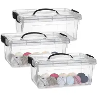 PlasticForte Opslagbox - 3x - met deksel - transparant grijs - 8.5 liter - 36 x 26 x 15 cm - kunststof - opbergdoos - opbergen