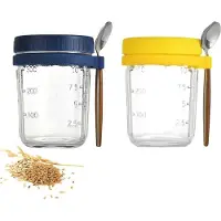 Equivera Overnight Oats Potjes - Muesli Beker - Mason Jar - Havermout - Set - Must have voor jouw ontbijt