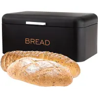 Cheffinger Broodtrommel - Metallic Zwart - RVS - 34cm