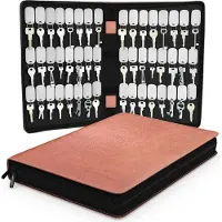 Northwall Sleutelrekje met 48 Sleutelhangers - Sleuteletui uit Leer - Draagbare Key Organizer - Een Must voor iedere Vastgoedmakelaar - Bruin