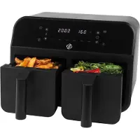 Equivera Dubbele Airfryer - Dubbele Mand - Dual Cook - Heteluchtfriteuse - Verschillende Programma's - Dual Zone - Mega