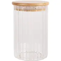Clayre & Eef Voorraadpot Ø 8x13 cm Transparant Glas