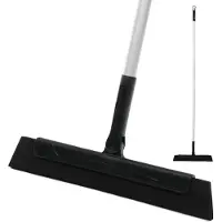 CLEANLY Vloertrekker met Steel 130 cm - Vloerwisser Badkamer en Trekker Douche - Douchewisser - Watertrekker - Breedte 34 cm - Zwart, Grijs