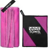 VAIVE Microvezel handdoek - Strandlaken 100x200 - Badlaken - Reishanddoek Sneldrogend - Roze