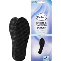 Balea Sport & Sneaker Inlegzolen - Maat 38/39 - Zwart | 1 Paar Latexschuim-inlegzooltjes | Met Actieve Kool tegen Onaangename Geurtjes