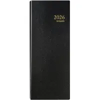 Brepols bureau agenda 2026 - SATURNUS LANG [0.101] - LIMA - Bureau agenda - 1 dag op 2 pagina's - Dagoverzicht - Zwart - 13 x 33 cm