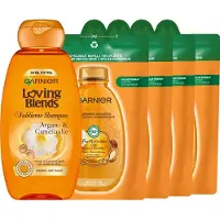 Garnier Loving Blends Argan- & Cameliaolie Shampoo & Refill - Voor Droog en Dof Haar - Intense Voeding en Glans - 5x 250ml