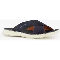 Bugatti leren heren slippers cognac blauw maat 40