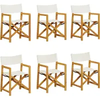 vidaXL Tuinstoelen 8 st inklapbaar stof crèmewit