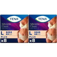 Tena 2x Silhouette Classic Underwear High Waist Blanc Plus L 8 Stuks
