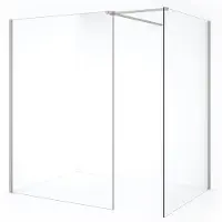 Maxaro Diamond Inloopdouche | 140x130 cm Rvs Helder glas 2 vaste wanden