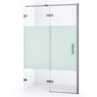 Maxaro Diamond Douchedeur | 120 cm Rvs Helder met matte strook Draaideur