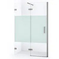 Maxaro Diamond Douchedeur | 110 cm Rvs Helder met matte strook Draaideur