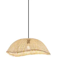 QAZQA Boheemse hanglamp zwart met bamboe - Lily