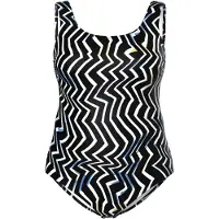 Ulla Popken Badpak blauw / geel / zwart / wit