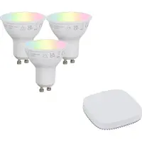 LUEDD Set van smart GU10 dimbare LED lampen 4.7W 400 lm 2700K-6500K incl. Zigbee Smart Hub