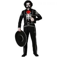 Atosa Mexican Skeleton Costume Zwart 2XL Kinderen