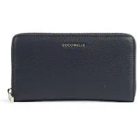 Coccinelle Metallic Soft Portemonnee donkerblauw