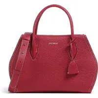 Coccinelle Leren Schoudertas Handtas Lord Handbag Grained Leather Sangria (rood)paars