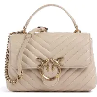 Pinko Beige Kalfslederen Bos Taurus Handtas