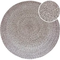 Axi Corfu Buitenkleed, rond, bruin - Geschikt voor buiten én binnen / Buitenkleed gemaakt van gerecyclede PET-flessen - 120x120 cm / Dikte: 5 mm