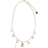 Manfield Goudkleurige ketting met bedeltjes | Maat adult