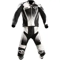 MUGENRACE Sidegun Zwart Wit Geperforeerd 2-Delig Motorpak Maat 60