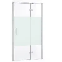 Maxaro Diamond Douchedeur | 100 cm Chroom Helder met matte strook Draaideur
