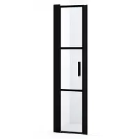 Maxaro Diamond Douchedeur | 50 cm Mat zwart Helder met zwarte strepen Draaideur