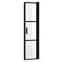 Maxaro Diamond Douchedeur | 50 cm Mat zwart Helder met zwarte strepen Draaideur