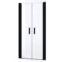 Maxaro Diamond Douchedeur 90cm Mat Zwart Helder Glas Pendeldeur Douchedeur | Glazen Douchedeur | Nisdeur Douche