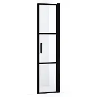 Maxaro Diamond Douchedeur | 45 cm Mat zwart Helder met zwarte strepen Draaideur