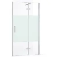 Maxaro Diamond Douchedeur | 90 cm Chroom Helder met matte strook Draaideur