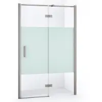 Maxaro Diamond Douchedeur | 120 cm Rvs Helder met matte strook Draaideur