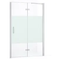 Maxaro Diamond Douchedeur | 120 cm Chroom Helder met matte strook Draaideur