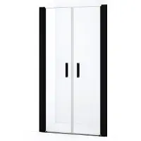 Maxaro Diamond Douchedeur | 100 cm Mat zwart Helder glas Pendeldeur