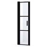 Maxaro Diamond Douchedeur | 55 cm Mat zwart Helder met zwarte strepen Draaideur