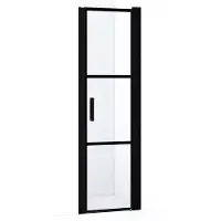 Maxaro Diamond Douchedeur | 55 cm Mat zwart Helder met zwarte strepen Draaideur