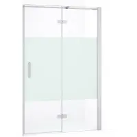 Maxaro Diamond Douchedeur | 120 cm Chroom Helder met matte strook Draaideur