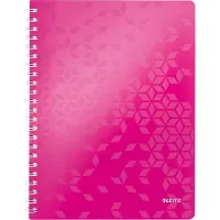 Leitz WOW Spiraalgebonden A4 Notitieboek - 80 Vel - Gelijnd - FSC Gecertificeerd - Roze