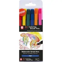 Sakura Koi Coloring Brush Pen set Bright | 6 kleuren