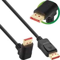 InLine  DisplayPort 1.4 Kabel, 8K4K, nach oben gewinkelt, schwarz/gold, 1m