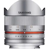 Samyang 8mm f/2.8 UMC fisheye II Sony E-mount objectief zilver