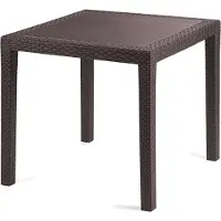 Mojawo Tuintafel, terras tafel, vierkant, mokka, 79x79x72 cm, met het uiterlijk van riet
