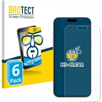BROTECT - Screenprotector voor Apple iPhone 16 Pro - Folie Beschermfolie transparant 6 Stuks