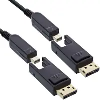 InLine DisplayPort 1.4 AOC-kabel, 8K4K, DisplayPort-stekker afneembaar, 25 m