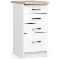 Akord Keukenkast modulaire OLIWIA S40 met Verkblad / Onderkast met 4 Lades / Furniture Factory / Wit / 40 x 85 x 46 cm