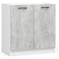 Akord Onderkast voor Spoelbak OLIWIA S80 / Keukenkast modulaire / Furniture Factory / Wit – Beton Grijs / 80 x 82 x 46 cm