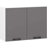 Akord Keukenkast modulaire OLIWIA W80 H580 met 2 Deuren / Hangkast / Bovenkast / Furniture Factory / Wit - Grafietgrijs / 80 x 58 x 30 cm