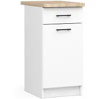 Akord Keukenkast modulaire OLIWIA S40 met Verkblad / Onderkast met 1 Deur en 1 Lade / Furniture Factory / Wit / 40 x 85 x 46 cm